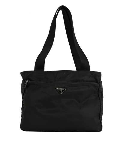 Re-Nylon Zipped Tote, £295, Handbags, Black, Nylon, Front view